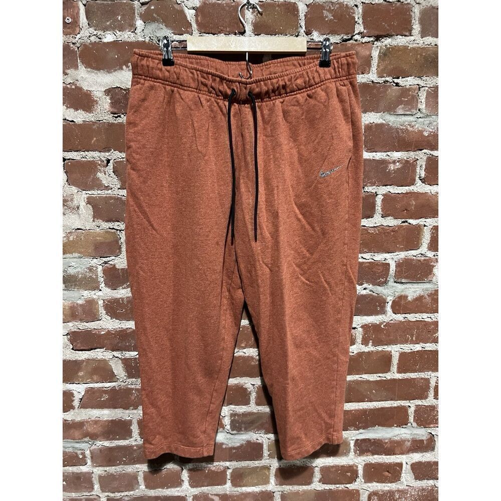 Womens 1X Nike Sportswear Essentials orange tapered sweatpants DM3290